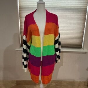 Colorful Open Cardigan EUC Size XL